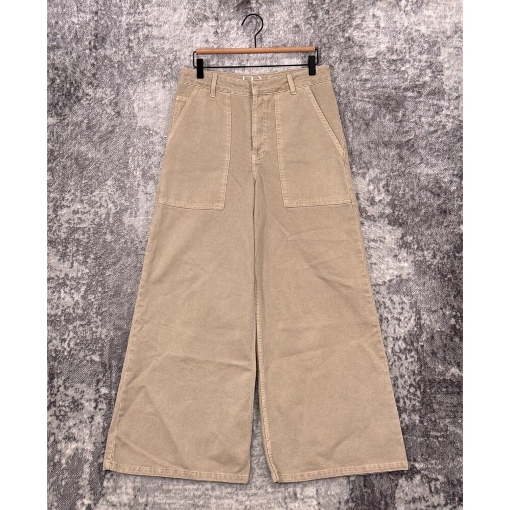 RAEY Jeans 28 Womens Wide Leg High Rise Organic Cotton Khaki Denim